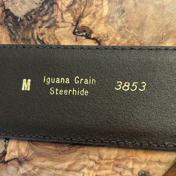 Eddie Bauer Embossed Iguana Grain Steerhide Belt - M - Picture 4 of 6